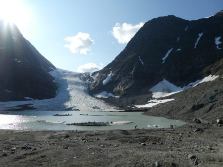 Arrivée au glacier.