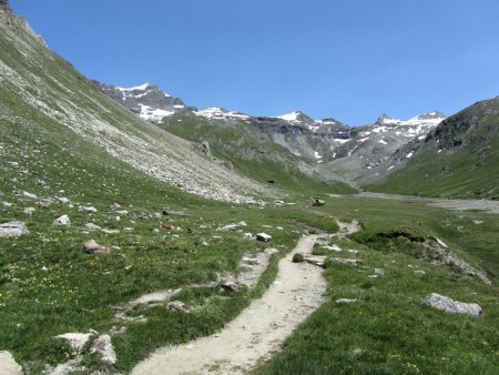 le vallon du Prariond, le sommet au fond à gauche