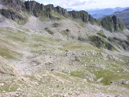 La descente en traversée vers le Ruisseau du Pin