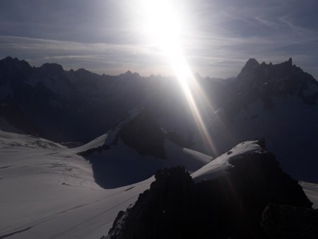 Vers la Vallée Blanche depuis la face d’ascension