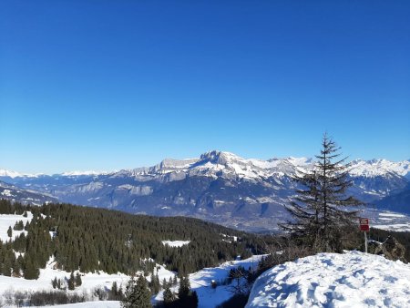 Vue sur la Chaîne des Fiz depuis la Croix des Salles 