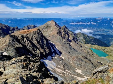 Vue sur le lac Blanc, du sommet