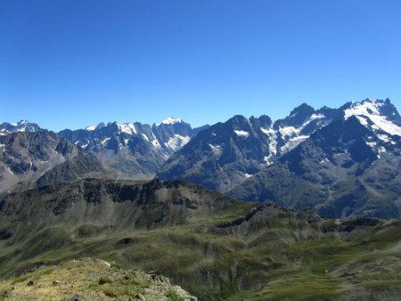 Panorama lors de la descente sur le nord du massif des Ecrins.