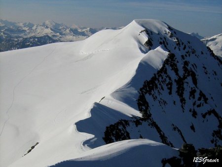 L’arête depuis la Brèche Puiseux