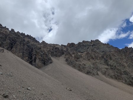 Les crêtes au-dessus du sentier.