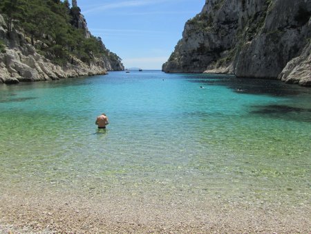 L’arrivée à la plage.