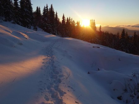 Descente au soleil couchant...