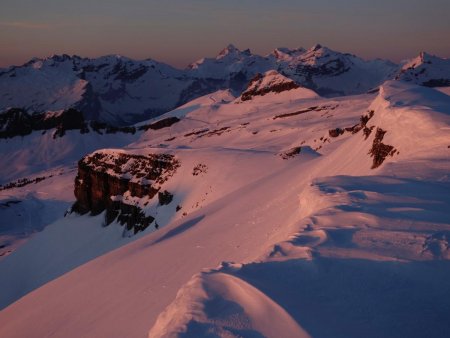 Ski en rose-mauve...