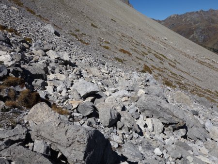 La zone de blocs bien cairnée