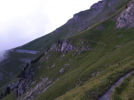 Arrivée aux baraquements de la Riondaz.