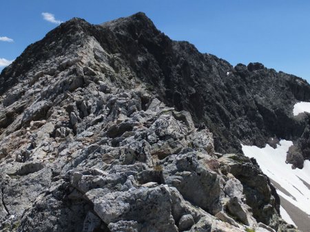 La partie la plus délicate de l’arête.