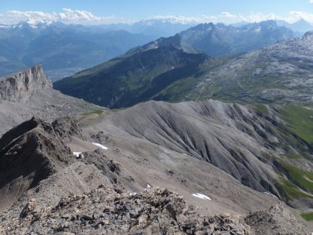 Vue sur l’itinéraire de montée.