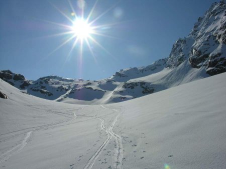 La langue glaciaire sous la Pointe de Bonneval