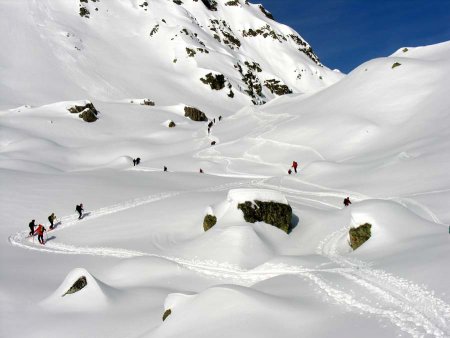 En descendant du col, nous avons croisé des amateurs pour cette destination