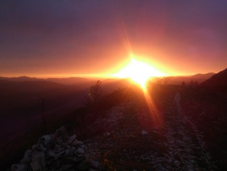 Coucher de soleil sur la crête.