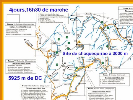 plan des randos du choquequirao au machu pichu