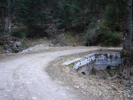 La large piste qui remonte sur le plateau Ardéchois.