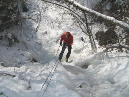 Paul en rappel dans la C15