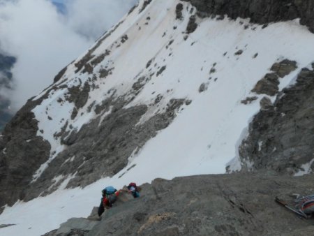 Escalade entre le col du Lion et le refuge Carrel