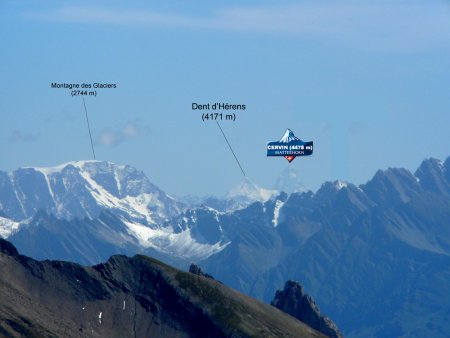 Les Alpes valaisannes depuis le sommet de la Tête Nord