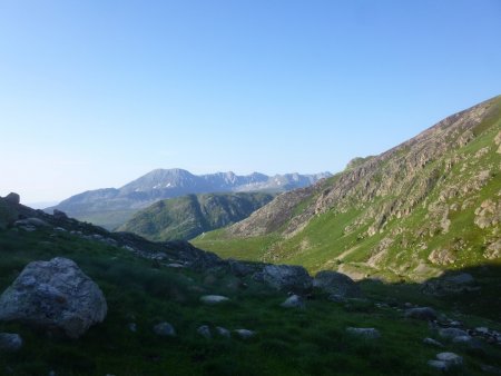 Vue de la cabane du Brougnic lors du départ le lendemain