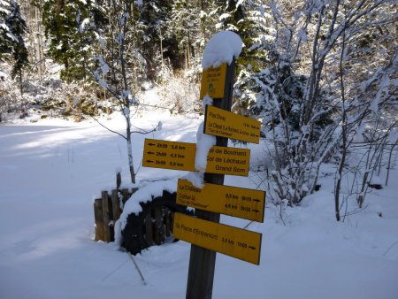 Panneau indicateur du parking de la Combe des Eparres