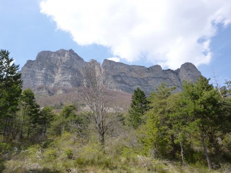 De la route de la Chaudière vers Saillans, les falaises du Veyou.