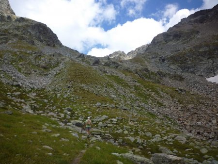 Direction le lac Glacé, Le Puy Gris au fond