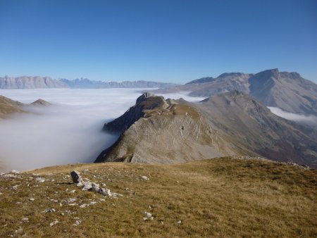 Descente vers la crête du Vallon.