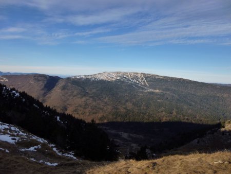 Du col, vue sur le Margériaz.