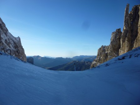 L’arrivée au col sur une grosse plaque de verglas !