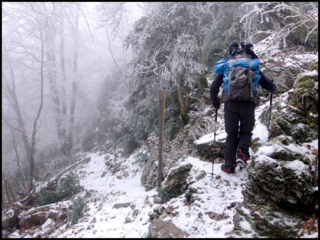 A la base du couloir final pour la Roche des Arnauds.