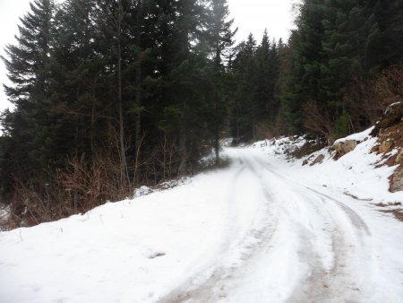 La large piste enneigée