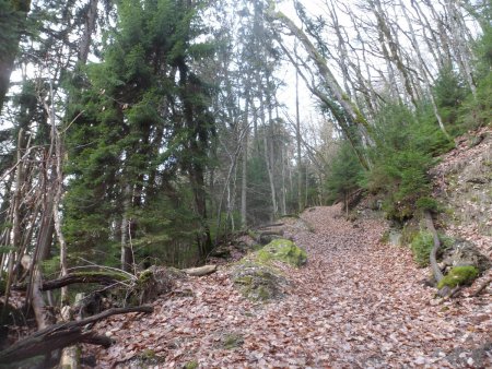 La montée après les bâtiments.