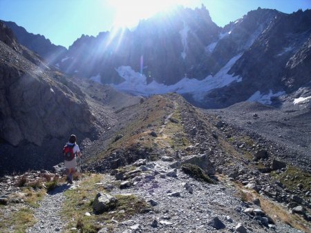 Arête morainique le long du Glacier de Bonne Pierre