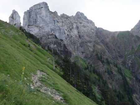 Montée face aux Rochers des Tours...