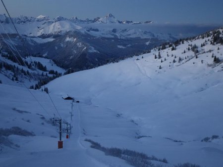 Neige excellente en bordure du téléski.