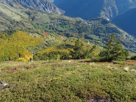 En haut de la montée, la pente est vraiment accentuée : regardez le petit pin, à droite