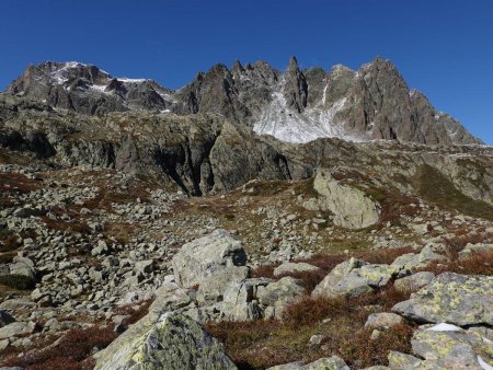 Là-haut, les Aiguilles Rouges : de la Tête Plate, de la Persévérence, des Chamois, Martin, de l’Encrenaz...