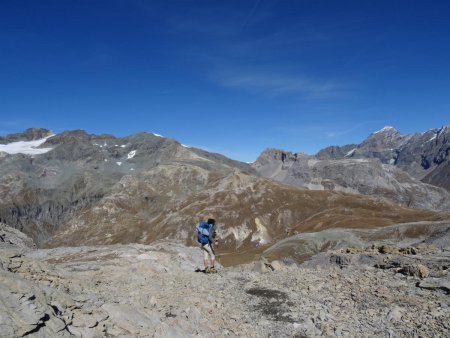 De Bellecôte au Pourri avec au centre l’Aliet. En bas à droite le Col du Plan Séry (2609m)