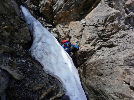 Descente de la cheminée...