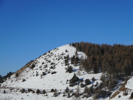 Le Faudon vu du col de Moissière, piste à suivre dessous