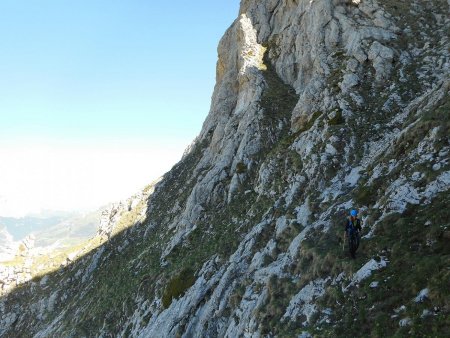 Traversée de la 1ère ravine dans le rétro.