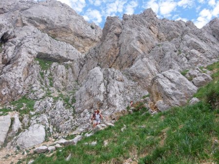 Pendant la descente du Pas de l’Œille.