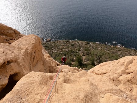 Pierre au départ du rappel.