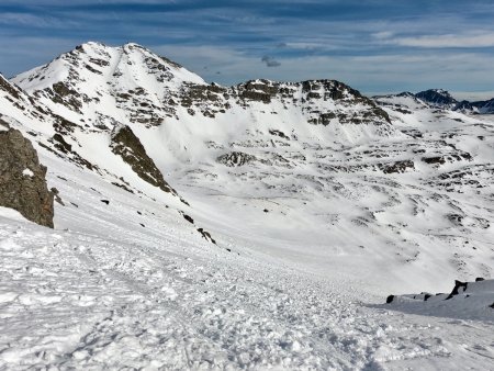 Regard arrière vers le cirque de la Coquilla.