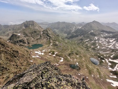 Vers Pic de l’Aspre, Pic du Port, étang de la Goueille et de l’Albeille.