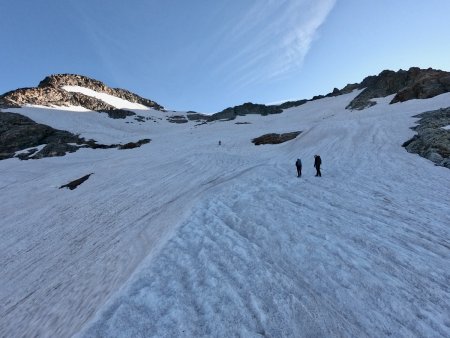 Dans le cirque de l’ancien glacier du Vallon.