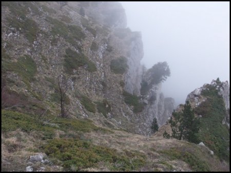 Couloir du Roc de Cognère regard arrière.