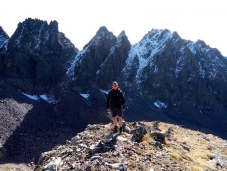 Marcel devant les Aiguilles de l’Ubac